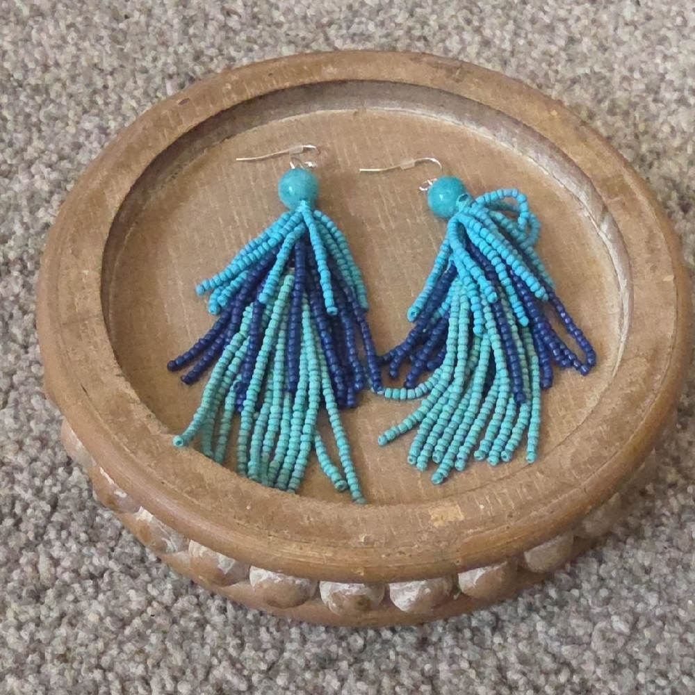 Style & Co. Ocean Breeze Beaded Tassel Earrings